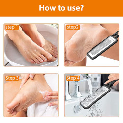 Leg, Heel & Foot Scrubber for Dead Skin - Very Sharp & Big (11 * 3 inch) - Pedicure & Feet Scrub Tools, Foot Scraper Cleaner & Filer, Callus Remover For Cracked Heels (Metal)