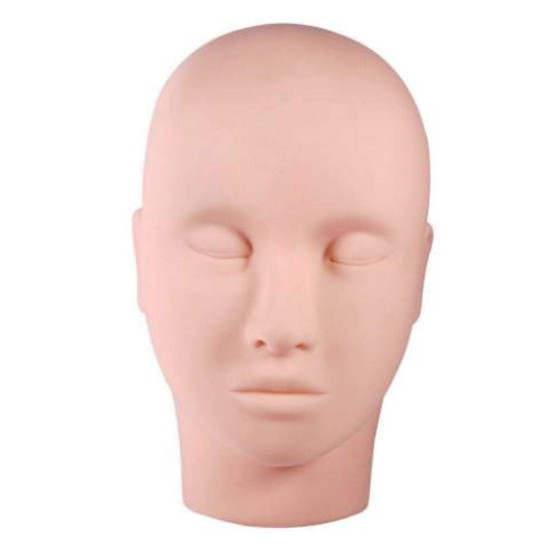 Mannequin Head, Practice Training Head, Make Up and Lash Extention, Cosmetology Doll Face Head, Soft-Touch Rubber Practice Head