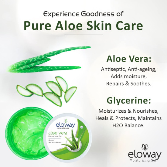 Eloway Aloevera Gel For All Skin & Hairs Type|100% Vegan|Multipurpose Gel|Enriched With Glycerin for Sliky Smooth Skin|Paraben Free|UV Protection (100gm Each) - PACK OF 3