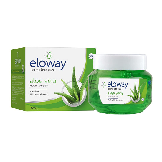 Eloway Aloevera Gel For All Skin & Hairs Type|100% Vegan|Multipurpose Gel|Enriched With Glycerin for Sliky Smooth Skin|Paraben Free|UV Protection (100gm Each) - PACK OF 1