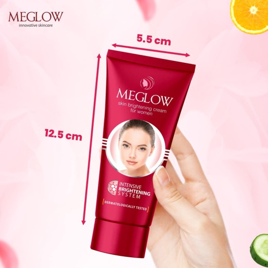Meglow Fairness Face Cream for Women Pack of 2,50g - SPF15 | Paraben Free Formulation | Enriched with Aloe Vera, Cucumber Extracts and Vitamin E for Soft, Glowing & Radiance Skin