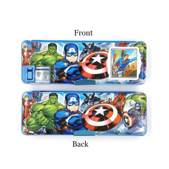PENCIL BOX Geometry Box For BOYS | Pack of 2 , A Fancy Multipurpose Magnetic Calculator Pencil Box/Geometry Box Double Side Cartoon Printed ,Cute & Stylish New Design School Student .Calculator Wali Geometry (Random Color/Print) PENCIL BOX Geometry Box For BOYS | Pack of 2 , A Fancy Multipurpose Magnetic Calculator Pencil Box/Geometry Box Double Side Cartoon Printed ,Cute & Stylish New Design School Student .Calculator Wali Geometry (Random Color/Print)