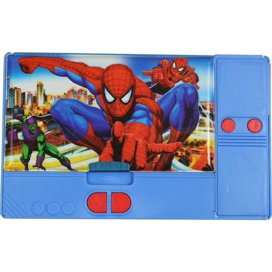 Dual Side Opening Magnetic Closure Super Hero Spiderman Theme Jumbo Pencil Box | Stationery Geometry Box for Boys School And Gift