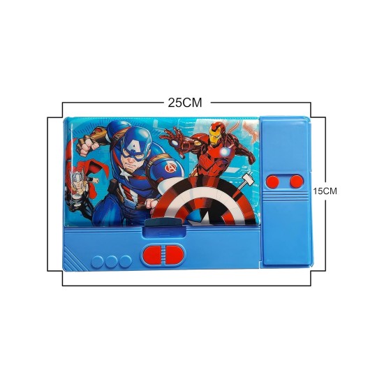 Dual Side Opening Magnetic Closure Super Hero Spiderman Theme Jumbo Pencil Box | Stationery Geometry Box for Boys School And Gift