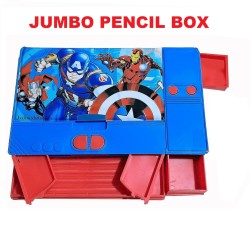 Big Size Avenger America Jumbo Iron Man Theme Pencil Box - Magnetic Dual Side Opening Dynamic Art Pencil Box – Jumbo Pencil Box for Boys, Kids, Students