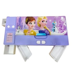 Jumbo Magnetic Pencil Box with Sharpener for Kids – Cartoon Princess Pencil Case for Boys and Girls – Stationary Pencil Organizer for Girls/Birthday Gift/Return Gift (Frozen) - Random Print Color