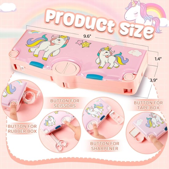 Multi-function UNICORN Horse Theme Pop up Pencil Case Magnetic Closure | Cute Cartoon Pencil Box with Scissors, Ruler, Tape and Pencil Sharpener | Pencil Case Organizer Stationery Bag for Boys Girls (Gift for Kids) Multi-function UNICORN Horse Theme Pop up Pencil Case Magnetic Closure | Cute Cartoon Pencil Box with Scissors, Ruler, Tape and Pencil Sharpener | Pencil Case Organizer Stationery Bag for Boys Girls (Gift for Kids)