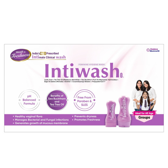 Intiwash New Feminine Hygiene Wash SLS & Paraben Free - 100ml Intiwash New Feminine Hygiene Wash SLS & Paraben Free - 100ml