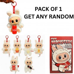 1- Pc Random Labubu Soft Toy Surprise Gift Keychain | Vinyl Face Single Blind Box | Decorative Key Ring for Bags | BURGER , FRIES , ICE-CREAM , MACD COLD DRINK , COCO COLA CAN ,COCO COLA COLD DRINK BOTTLE
