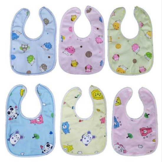 Baby Bibs | Baby Girl and Baby Boy Bib Apron For Feeding Infants and Toddlers | Newborn 0-6 Months | Reusable Cotton Waterproof and Quick Dry Bibs | MIX/RANDOM PRINT | Combo of 6
