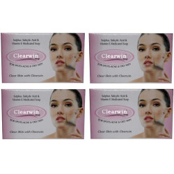 CLEARWIN Soap for Spots Acne & Oily Skin (75g)- Pack of 4