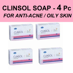 Clinsol Soap - Enriched Tea Tree Oil with Vitamin E for Soft Skin || Gentle on Skin || Helps to remove Acne and Makes Skin Nourished And Clear (75g each) - Pack of 4