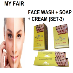 My Fair CREAM + SOAP + FACE WASH COMBO for Fairness, Skin Glow & Fairness, Removes Scars (Set of 3)