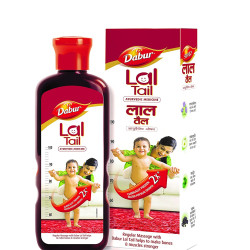 Dabur Lal Tail | Baby Massage Oil – 50 ML | Clinically Tested 2x Faster Physical Growth for Stronger Bones and Muscles | Lal Tel Oil - Pack of 2