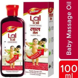 Dabur Lal Tail | Baby Massage Oil – 100 ML | Clinically Tested 2x Faster Physical Growth for Stronger Bones and Muscles | Lal Tel Oil - Pack of 1