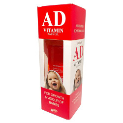 AD Vitamin Baby Massage Oil with Vitamin A, D, E & OLIVE Oil 100ml Pack Of 2