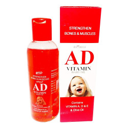 AD Vitamin Baby Massage Oil with Vitamin A, D, E & OLIVE Oil 100ml Pack Of 1