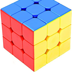 3x3 Stickerless Rubik's Cube | Beginner Speedcube for Kids & Adults | Magic Speedy Stress Buster Brainstorming Puzzle (Multicolor)