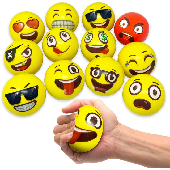Emoji Balls | Expression Soft Balls | Smiley Balls That are So Soft & Safe for Play | Cute Emojis | Best Gift for Every Child| Make Your Baby Smile and Learn Expressions with These Balls - Pack of 6