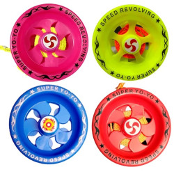 Fine Quality high Speed Plastic YoYo Spinner Fidget Toy | Make in India (Random Color) - Pack of 4