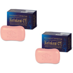 KETOKEM - CT (2 Piece) Antibacterial & Antifungal Soap (75gm each)