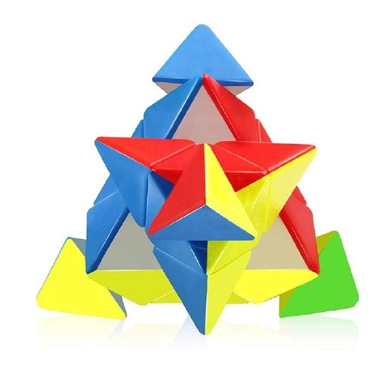 Pyramid 3x3x3 Triangle Cube 3x3 High Speed Stickerless Puzzle Cube Game Toy, Multicolor