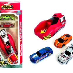 Rapid Launcher Play Set Toy with 3 Die Cast Metal Stunt Car and Stoppers Best Toy for Kids (Multi Color)