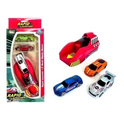 Rapid Launcher Play Set Toy with 3 Die Cast Metal Stunt Car and Stoppers Best Toy for Kids (Multi Color)