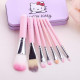 Soft Bristle Makeup Mini Brush Kit With Hello Kitty Print Storage Box | Makeup Blending Brushes Set of 7 - PINK