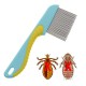 COMBO - 2pc Terminator Lice Comb, Professional Stainless Steel Louse and Nit Comb for Head Lice Treatment, Removes Nits Handle Lice Comb