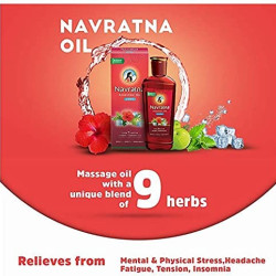 Navratna Ayurvedic Cool Oil |Power of 9 Ayurvedic Herbs |Relieves Headache, Fatigue, Sleeplessness and Tension, 300ml