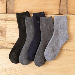 Boy and Men Ankle/Crew Length Socks | Cotton Socks | Multicolor (Random Color) - Free Size | Pack of 5