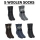 Boy and Men's Woolen Thick Towel Formal Winter Wear Terry Thermal Socks | Random Color/Print | Pack of 5