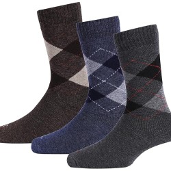 Boy and Men's Woolen Thick Towel Formal Winter Wear Terry Thermal Socks | Random Color/Print | Pack of 3