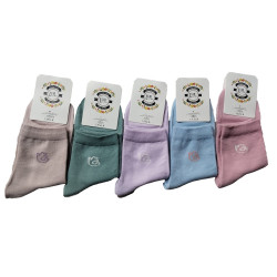 Girl and Women Ankle/Crew Length Socks | Cotton Socks | Multicolor (Random Color) - Free Size | Pack of 5