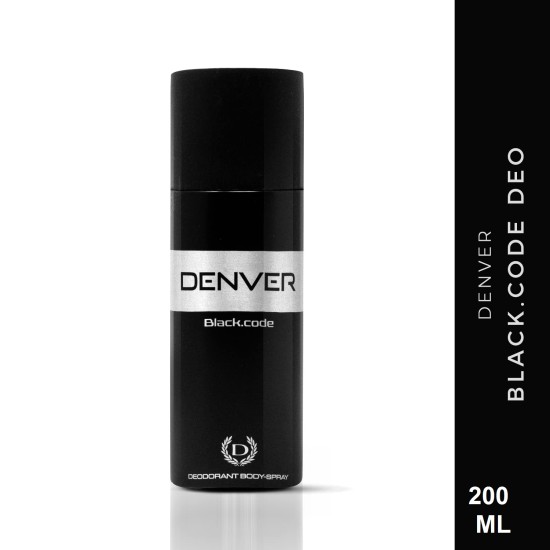 DENVER Black Code Deo - (200ML) | Long Lasting Deodorant Body Spray for Men