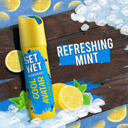 SET WET Deodorant For Men Cool Avatar Refreshing Mint, (BLUE) 150ml - PACK OF 1