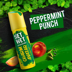 SET WET Deodorant For Men Charm Avatar Peppermint Punch, 150ml (GREEN) - Pack of 1