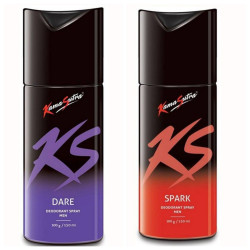 KS Kamasutra Deodorant (Combo Pack 2) for Men, 150ml (Dare And Spark)