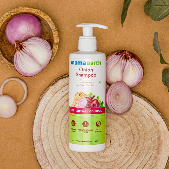 Mamaearth Onion Hair Fall Shampoo for Hair Growth & Hair Fall Control, with Onion Oil & Plant Keratin 250ml