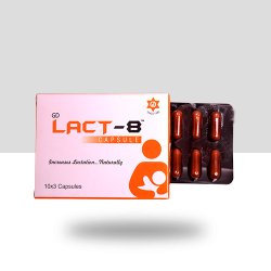 Lact-8 Capsules | For Increases Lactation (Milk) and Removing Weakness in Mother | 3 Strips (30 Caps)