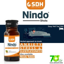 Ayurvedic SDH Naturals Nindo Shot Anxiety inriched with Ashwagandha, Sarapgandha | Helps in Sound Sleep - 6 Shots