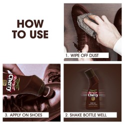Cherry Blossom Liquid Shoe Polish Dark Tan - 75 ml | Effective Shoe Cleaning Liquid | Leather Shoe Shiner - BROWN - PACK OF 1