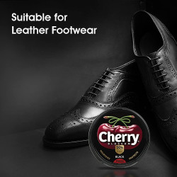 Cherry Blossom Wax Shoe Polish Dark Tan - 40gm | Leather Shoe Shiner - BLACK