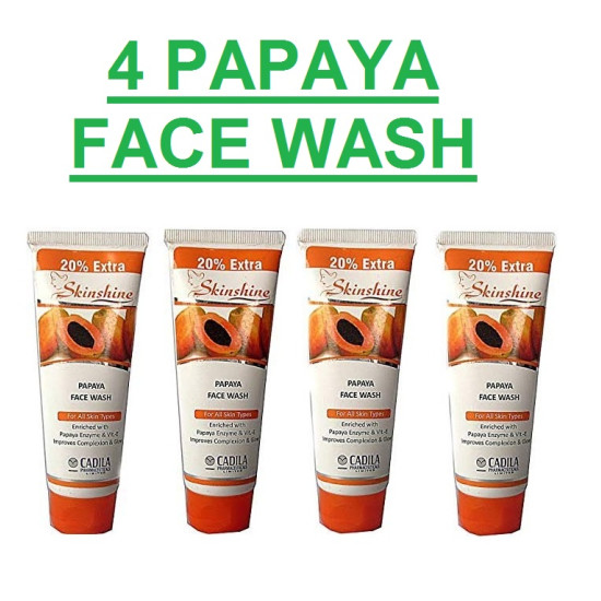 SkinShine Papaya Fairness Facewash Gel | Skin Shine Papita Face Wash | For Fair and Glowing and Tan-free Skin | Pack Of 4