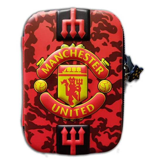 Man U Big Pencil Box for Boys FC Organizer Hard-Top EVA Pencil Case Stationery Compass Box Pen Holder Zipper Pouch Cosmetics Organiser School Kids Boys Kids - Random Boy's Design