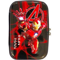 PREMIUM Jumbo Size Eva Pencil Box Multi-function Zipper Opening with Compartments for Kids | Iron Man - Random Super Hero