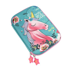 Multicolor Unicorn EVA Hard Shell Pen Pencil Pouch Case for Stationery Box for School Students Teenagers Kids and Gifting Option for Children (Pack of 1) - Random Girls Print