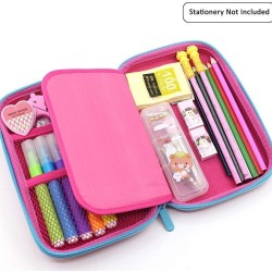 PREMIUM Jumbo Size 3D Eva Pencil Box Multifunction Zipper Opening with Compartments and Metal Chain for Girls | UNICORN - Random Unicorn