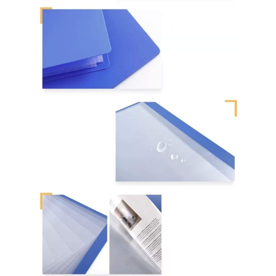 Combo of 1 Display File With 10 Transparent Pockets (Leaf) Random Color + 25 Pages of A4 Sheet + 1 White Board Marker Pen | Combo of 3